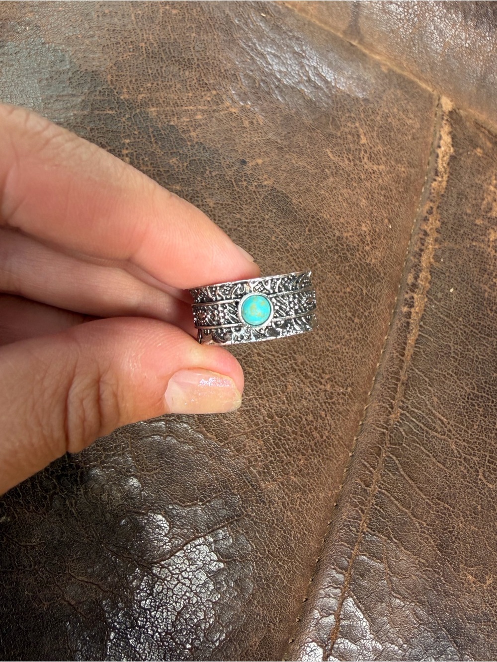 Silver and turquoise Ring
